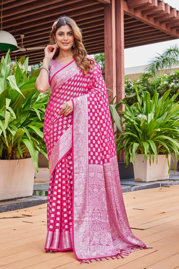 Rani Georgette Saree PIPLOD - View 2