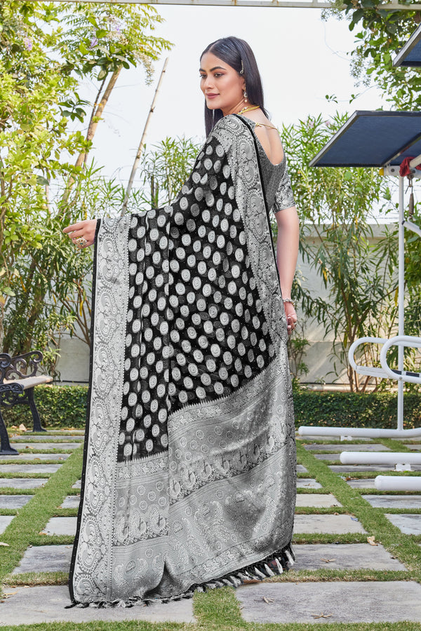 Black Georgette Saree SANJAY - View 2