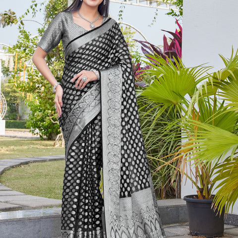 Black Georgette Saree ANSH - View 2