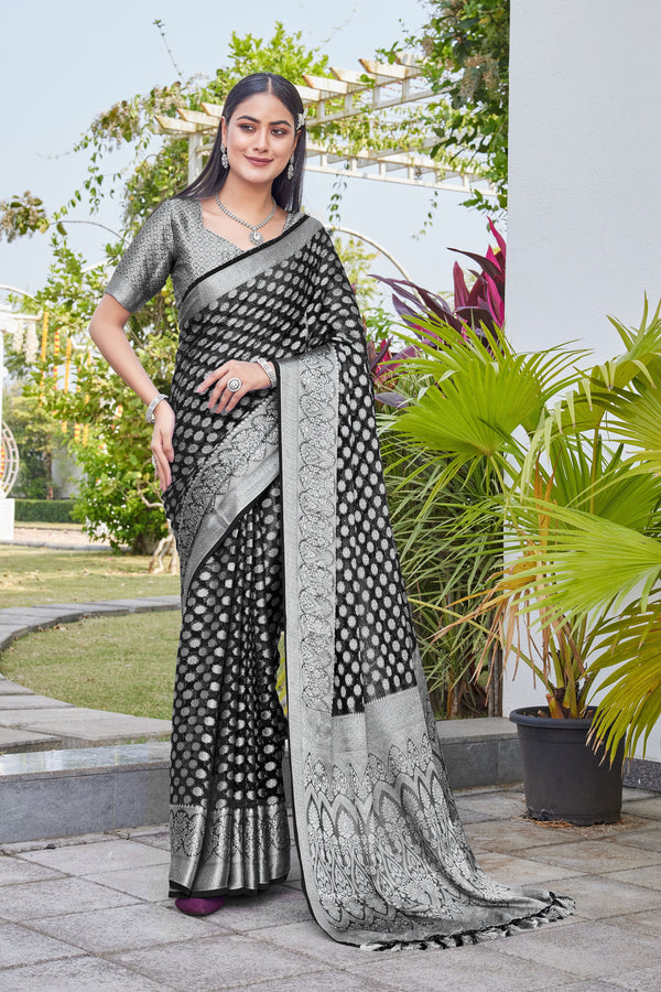 Black Georgette Saree ANSH - View 2
