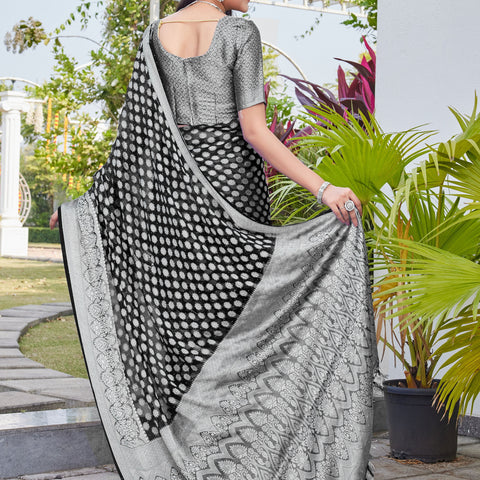 Black Georgette Saree ANSH - View 4