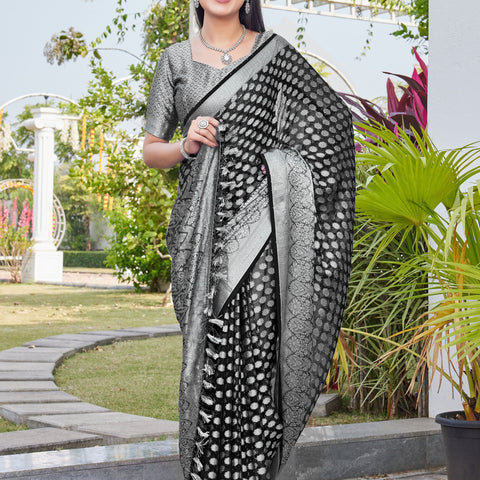 Black Georgette Saree ANSH - View 5