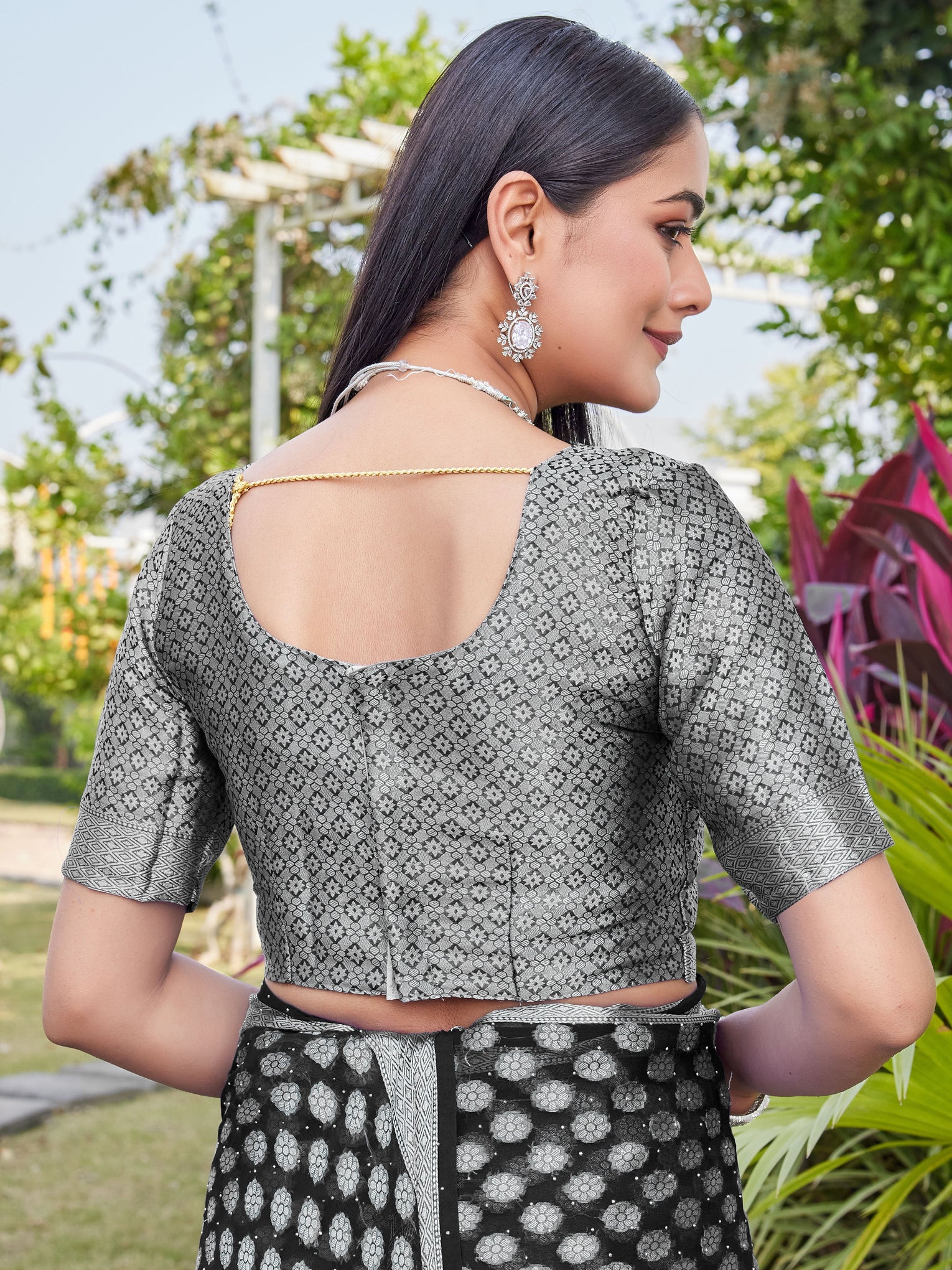 Black Georgette Saree ANSH - View 9