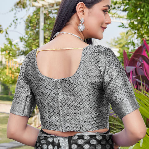 Black Georgette Saree ANSH - View 9