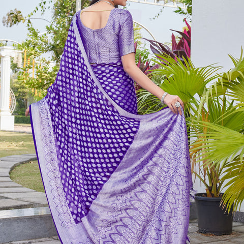 Purple Georgette Saree ANSH - View 4