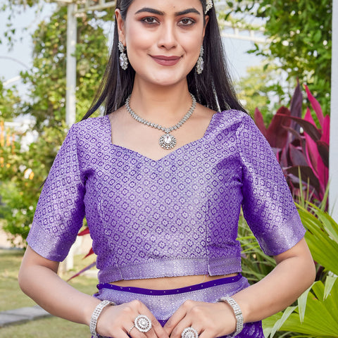 Purple Georgette Saree ANSH - View 8