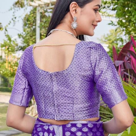 Purple Georgette Saree ANSH - View 9