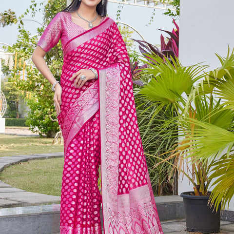 Rani Pink Georgette Saree ANSH - View 2