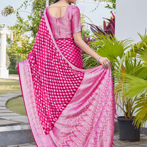 Rani Pink Georgette Saree ANSH - View 4