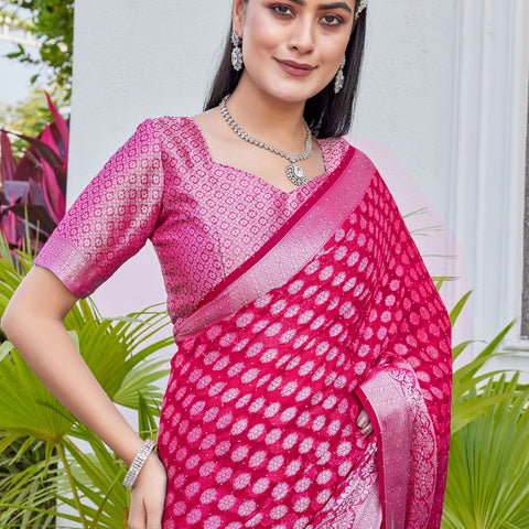 Rani Pink Georgette Saree ANSH - View 7