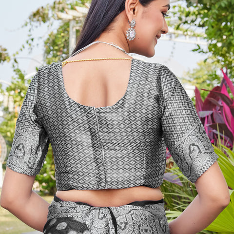Black Georgette Saree BATA - View 9