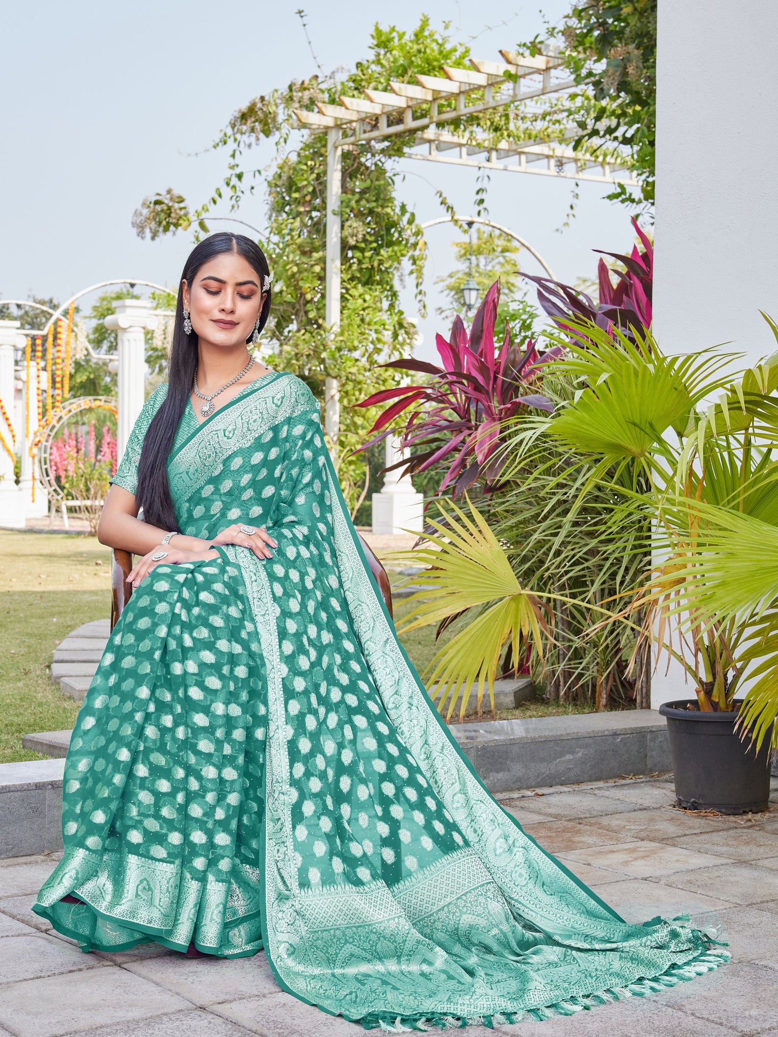 Rama Georgette Saree BATA - View 5