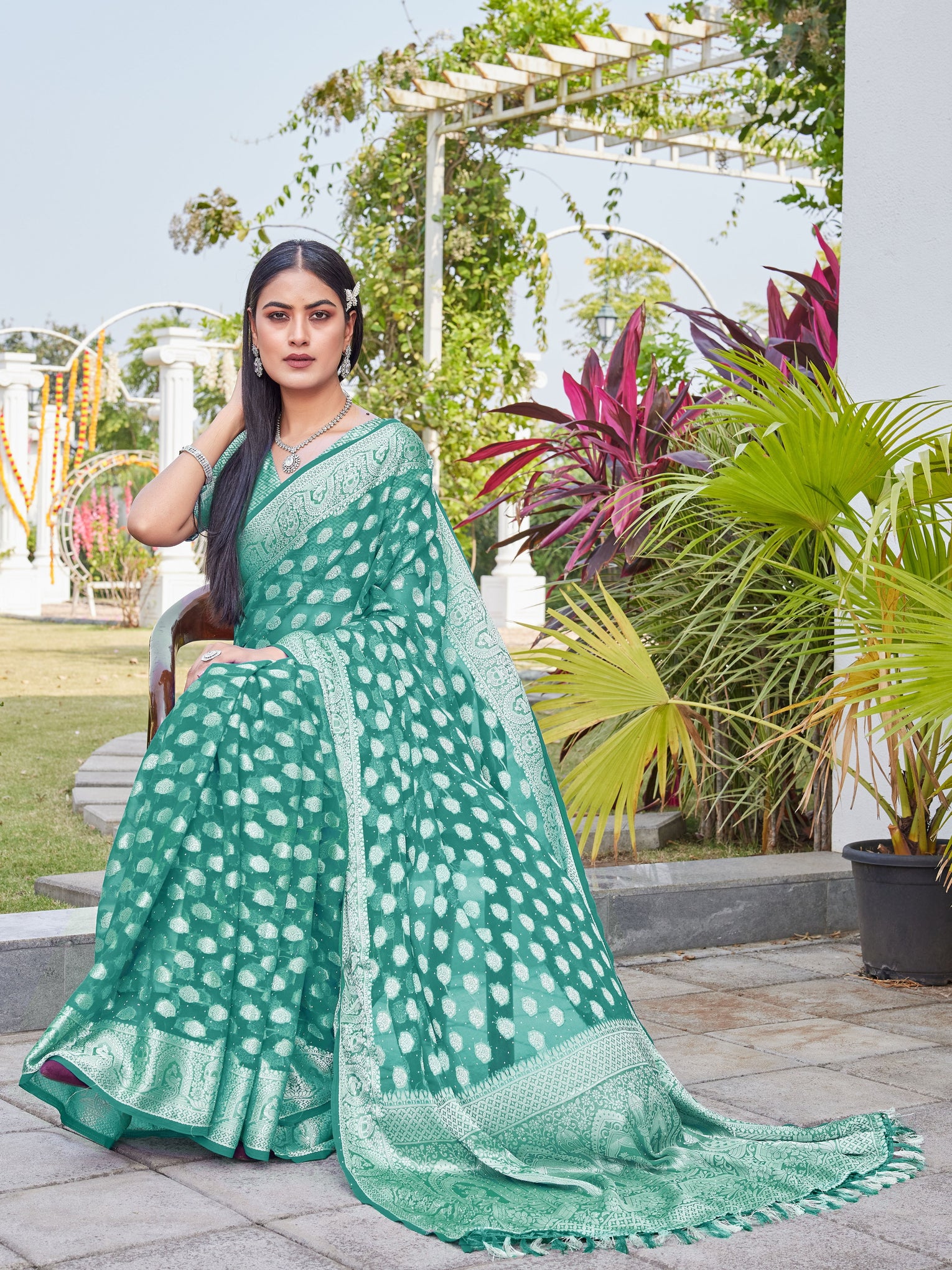 Rama Georgette Saree BATA - View 6
