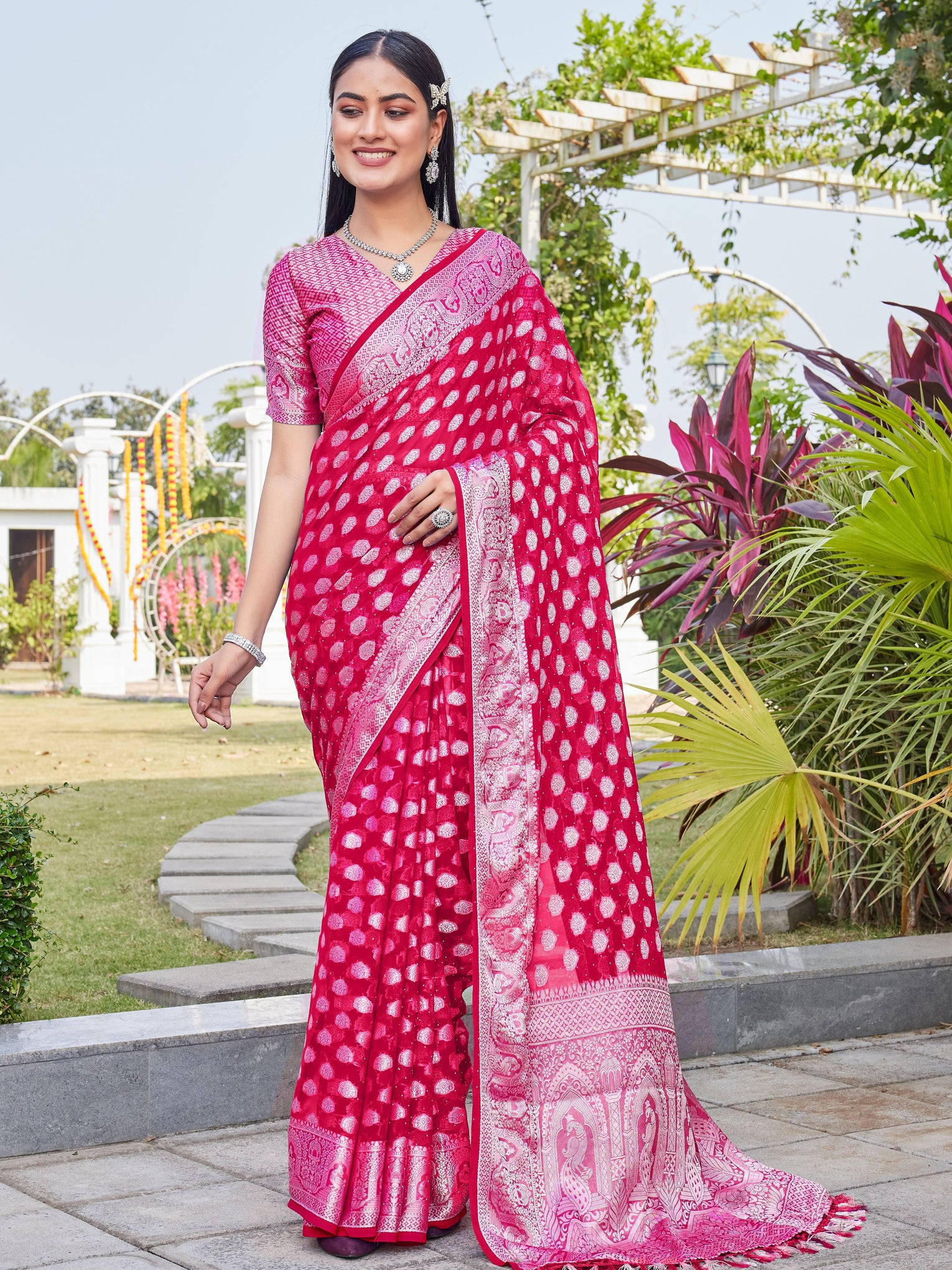 Rani Georgette Saree BATA - View 2