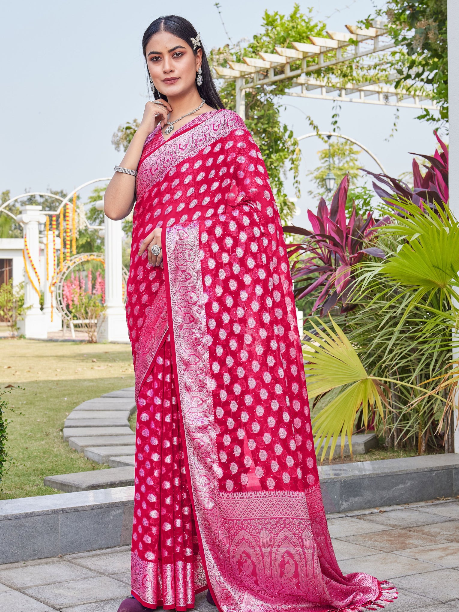 Rani Georgette Saree BATA - View 3
