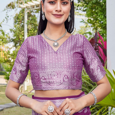 Wine Georgette Saree BATA - View 8