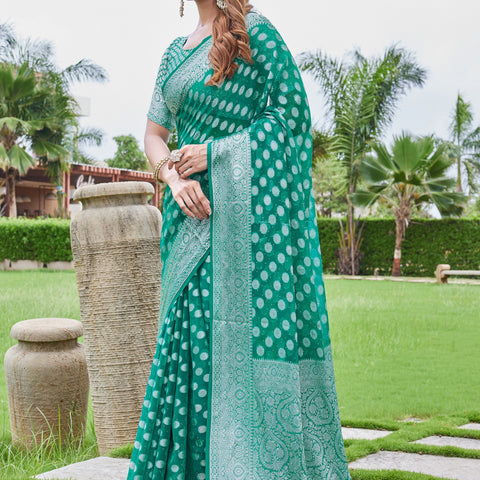 Green Georgette Saree DUMAS - View 3
