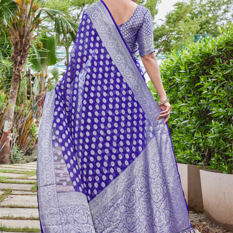 Purple Georgette Saree DUMAS - View 4