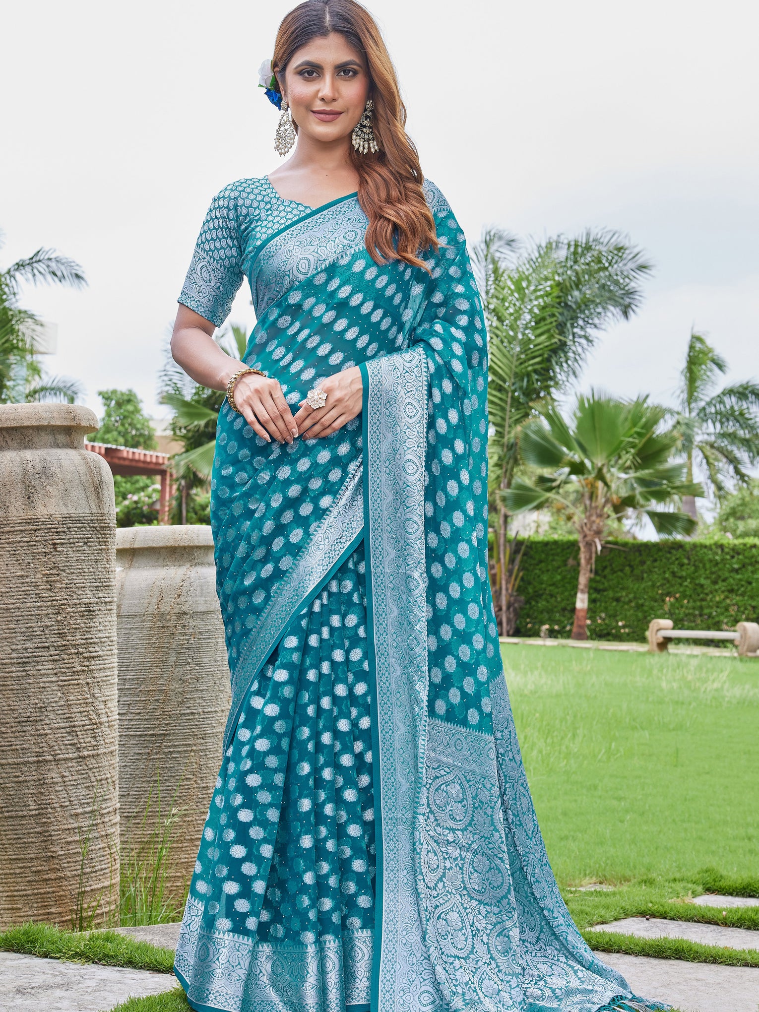 Rama Georgette Saree DUMAS - View 1