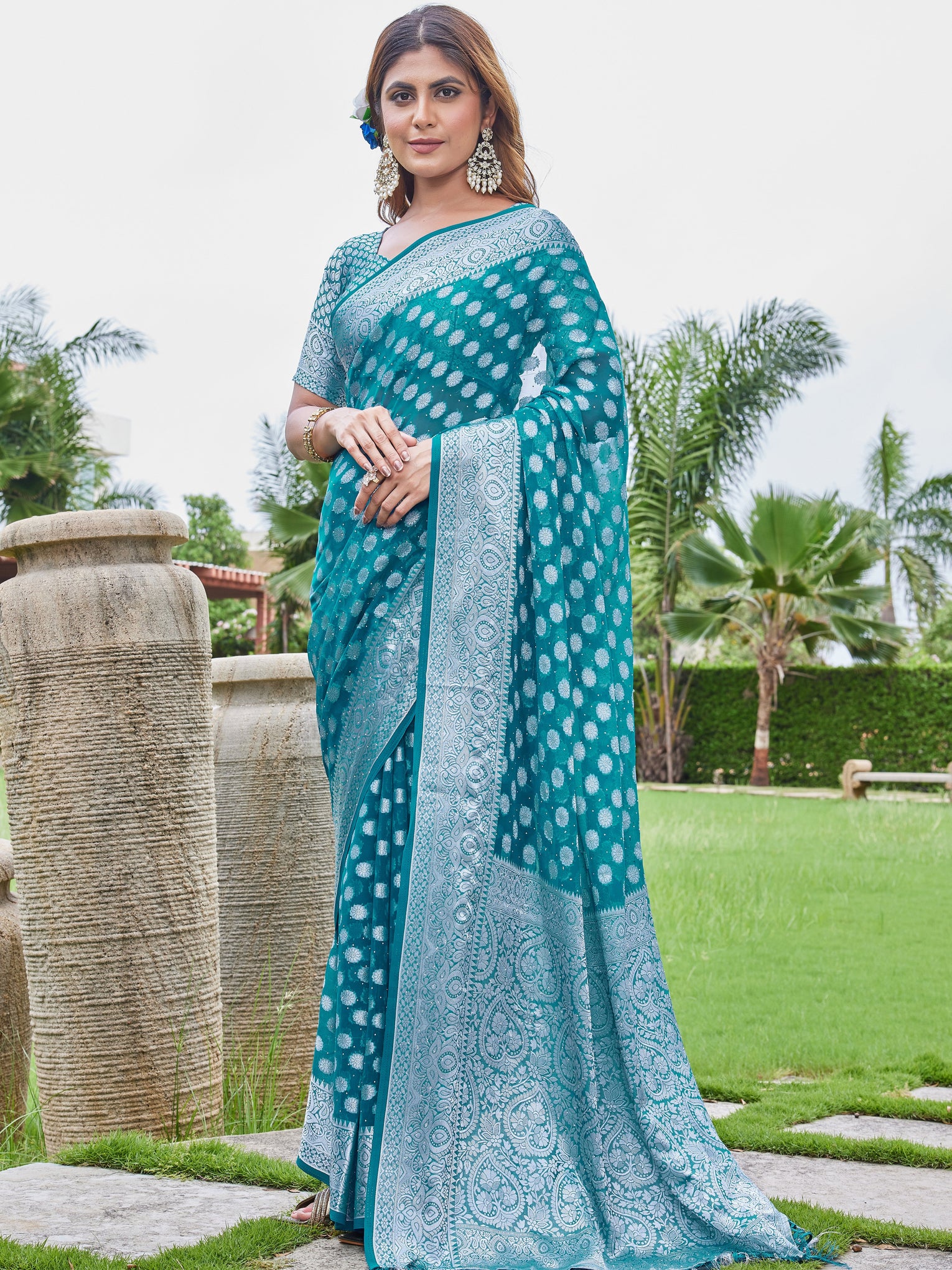 Rama Georgette Saree DUMAS - View 3