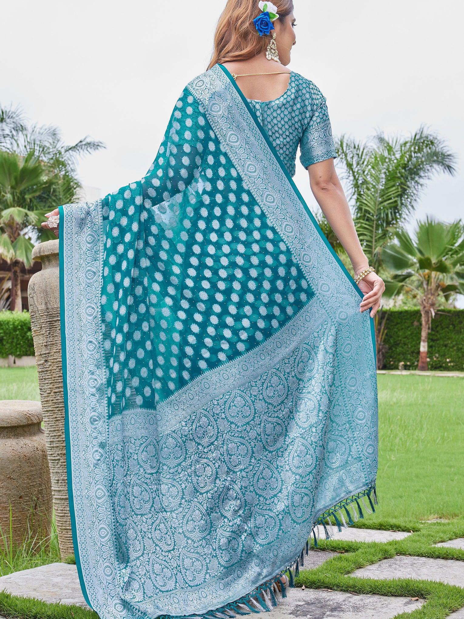 Rama Georgette Saree DUMAS - View 4