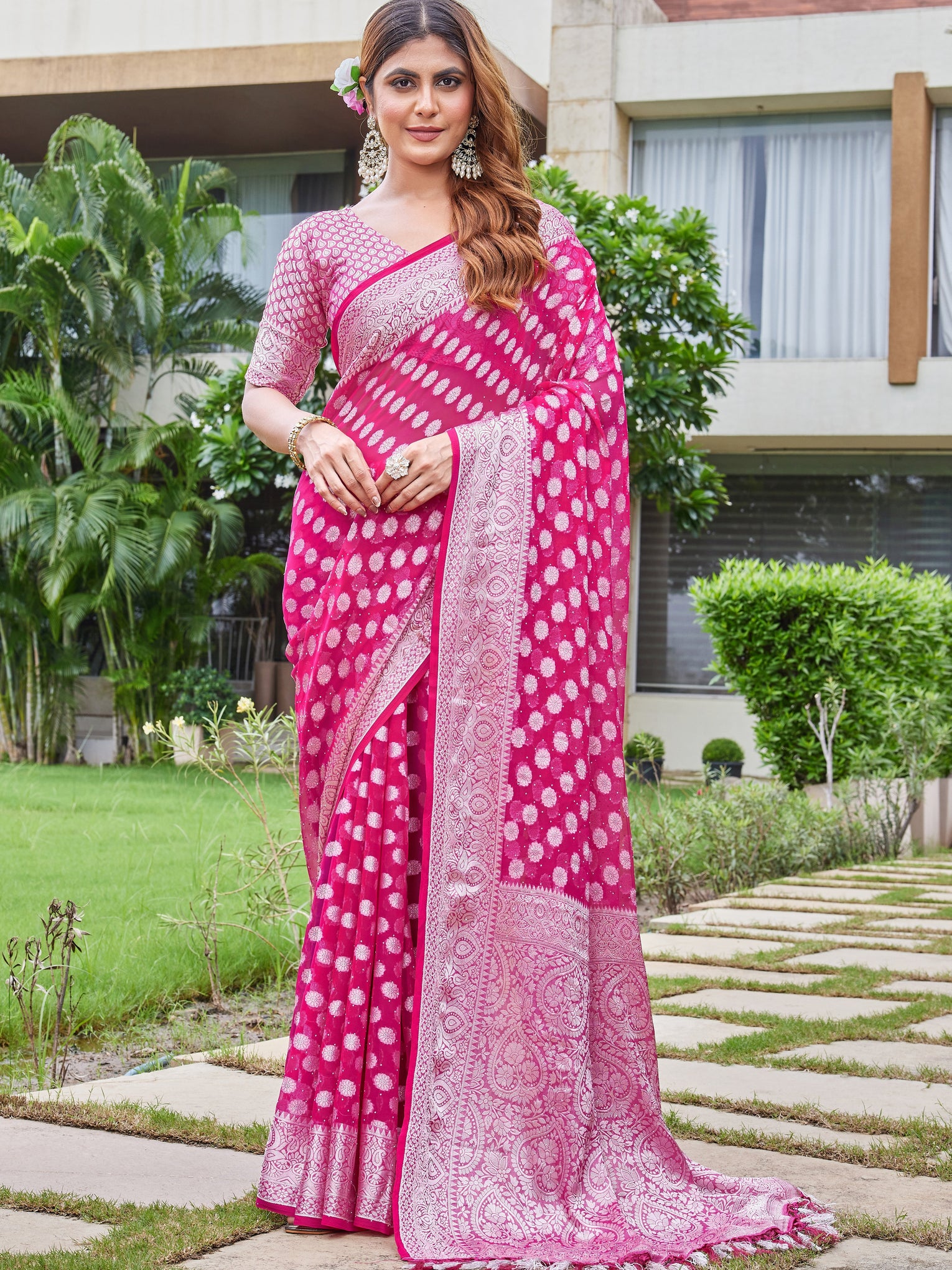 Rani Georgette Saree DUMAS - View 2