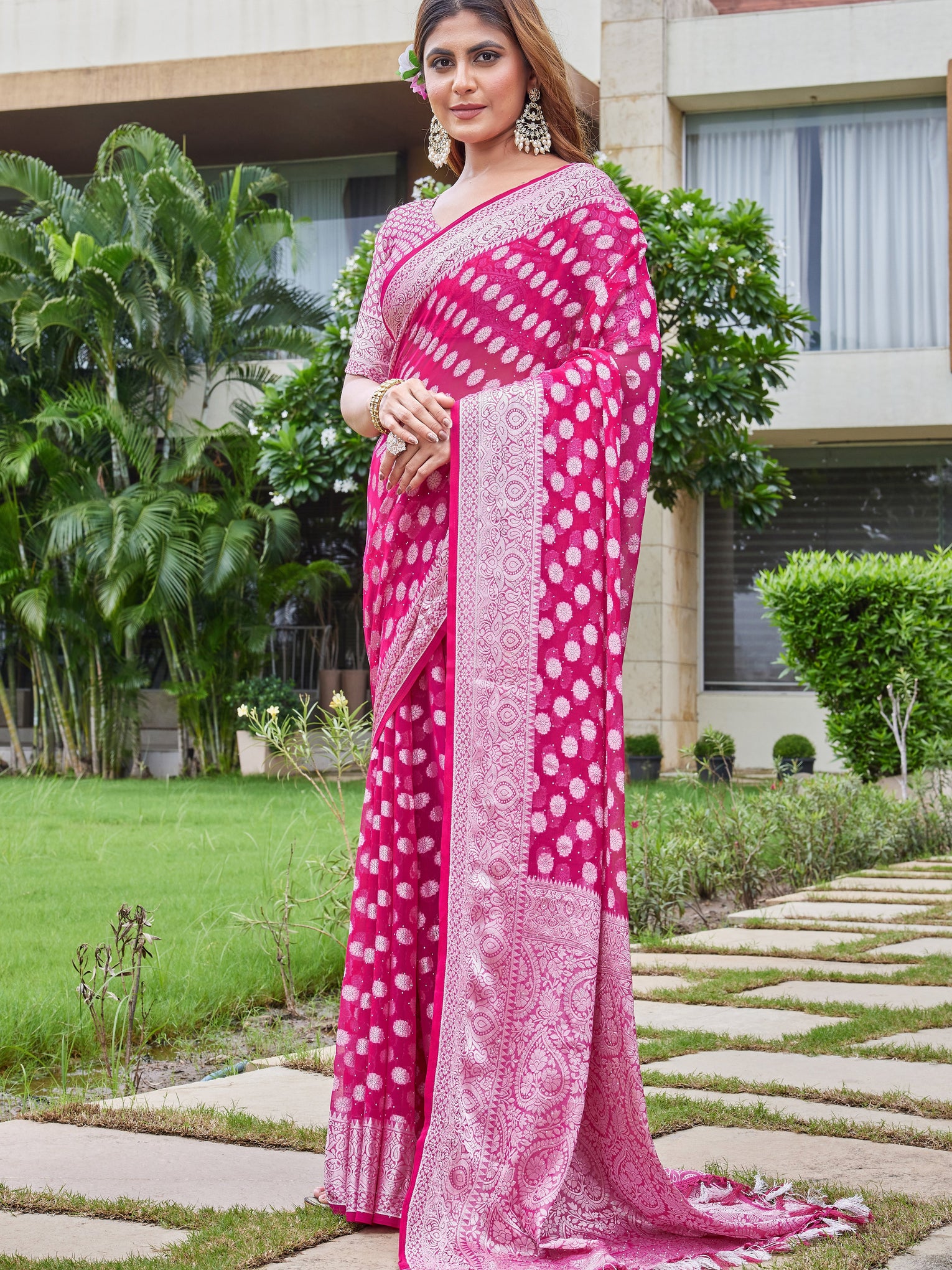 Rani Georgette Saree DUMAS - View 3