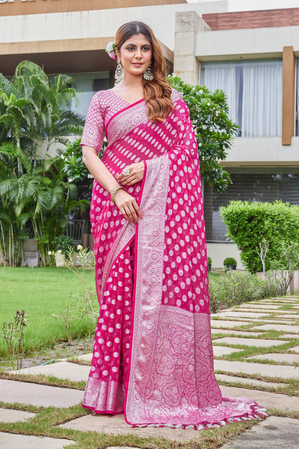 Rani Georgette Saree DUMAS - View 1