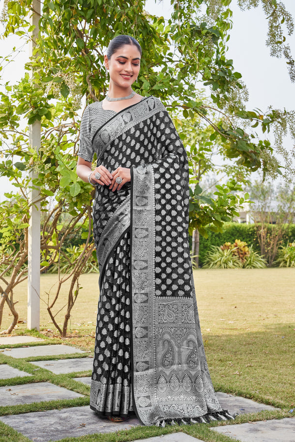Black Georgette Saree MAHESH - View 2
