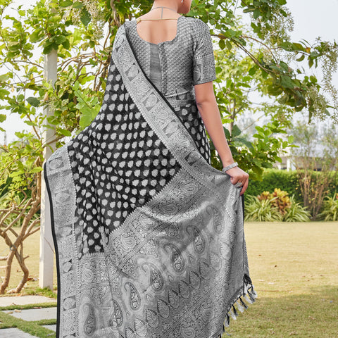 Black Georgette Saree MAHESH - View 4