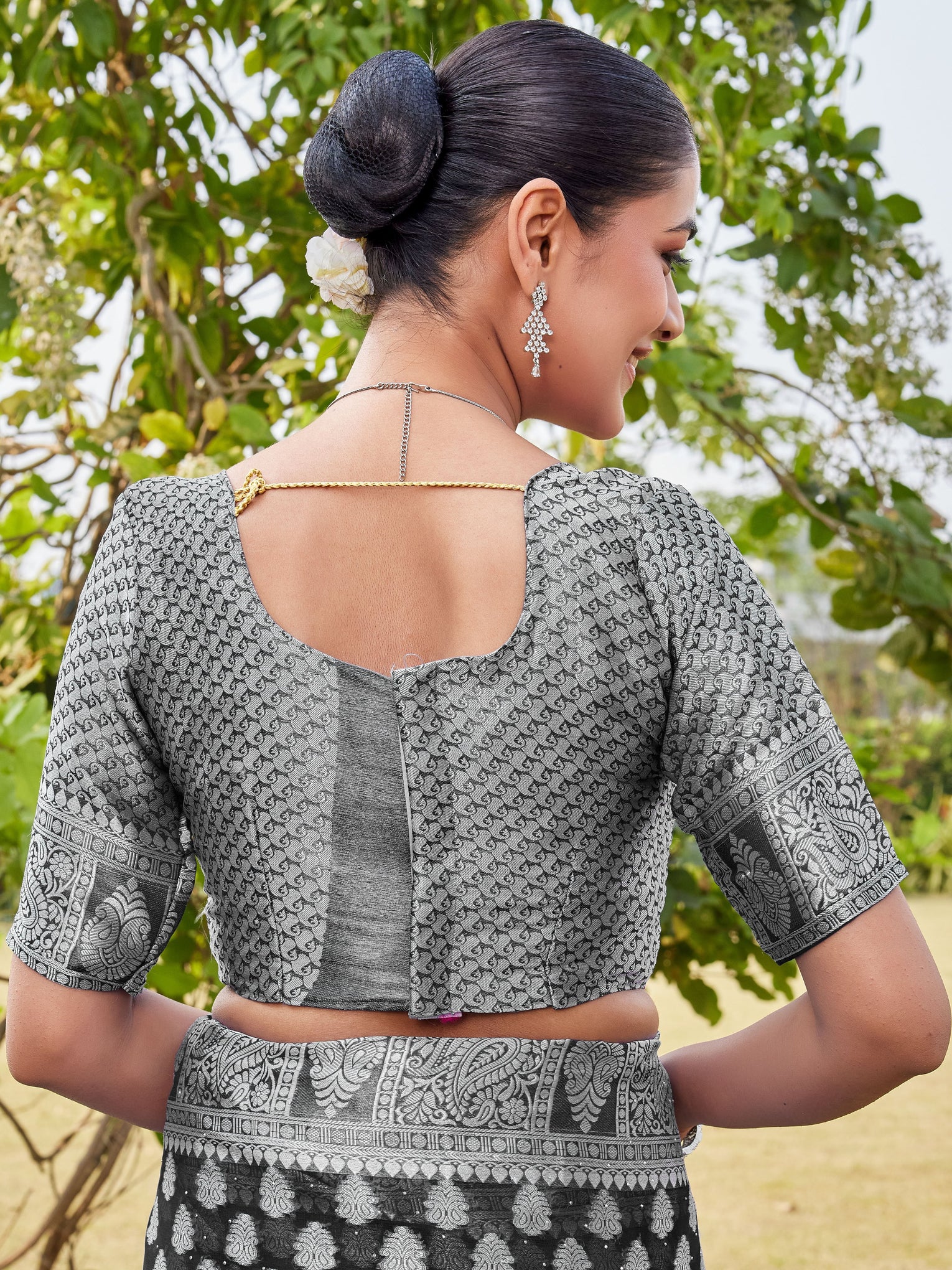 Black Georgette Saree MAHESH - View 9