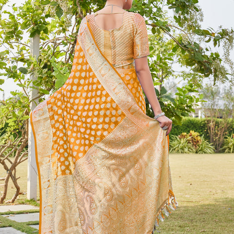 Gold Georgette Saree MAHESH - View 4