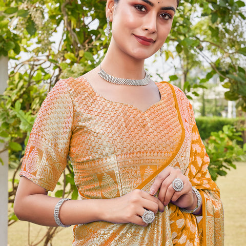 Gold Georgette Saree MAHESH - View 7