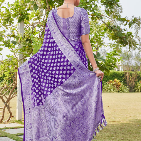 Purple Georgette Saree MAHESH - View 4