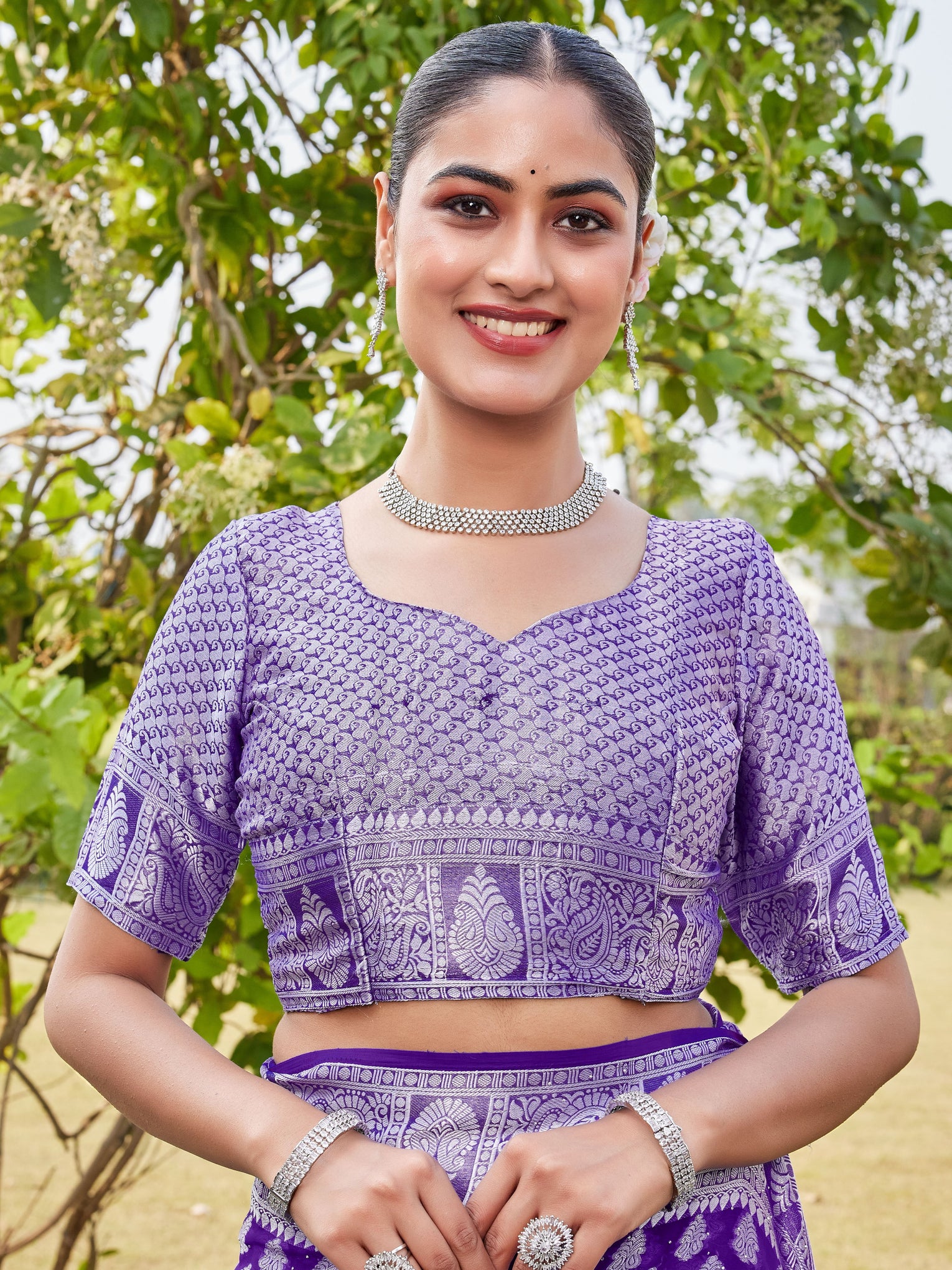 Purple Georgette Saree MAHESH - View 8