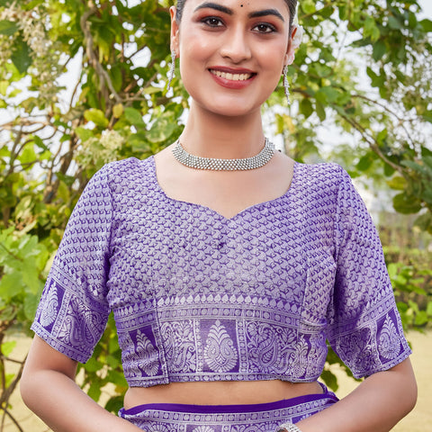 Purple Georgette Saree MAHESH - View 8
