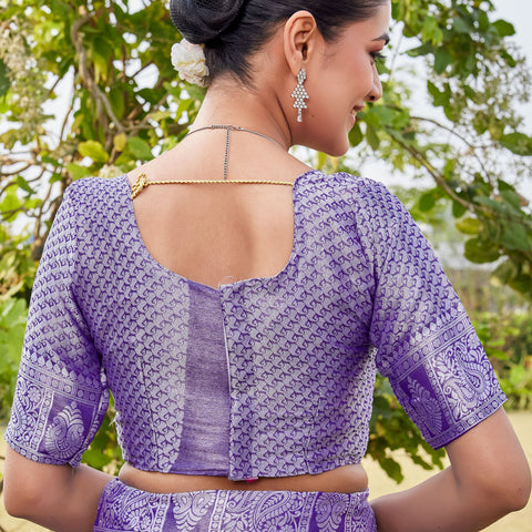 Purple Georgette Saree MAHESH - View 9