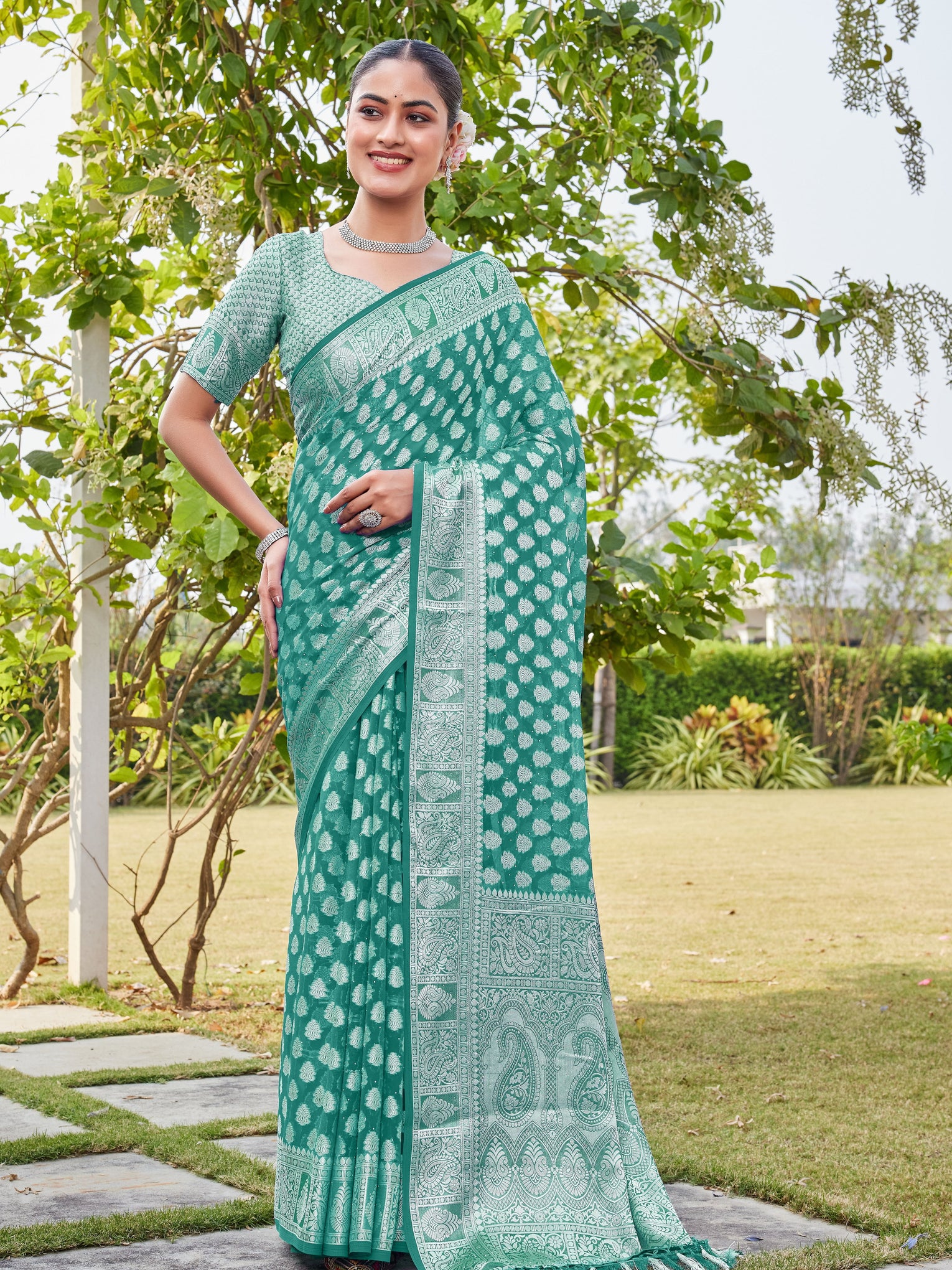 Rama Georgette Saree MAHESH - View 1