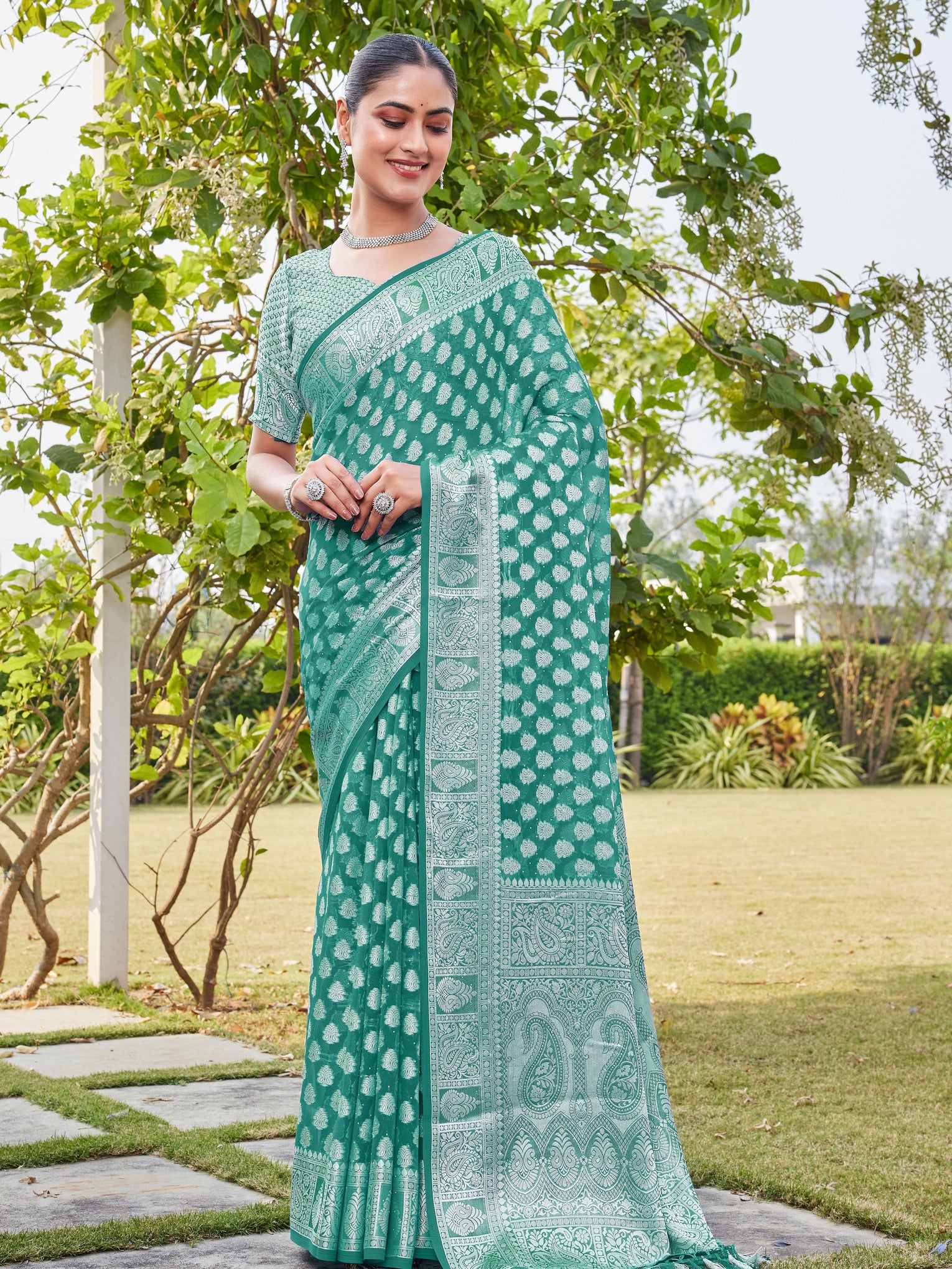Rama Georgette Saree MAHESH - View 2