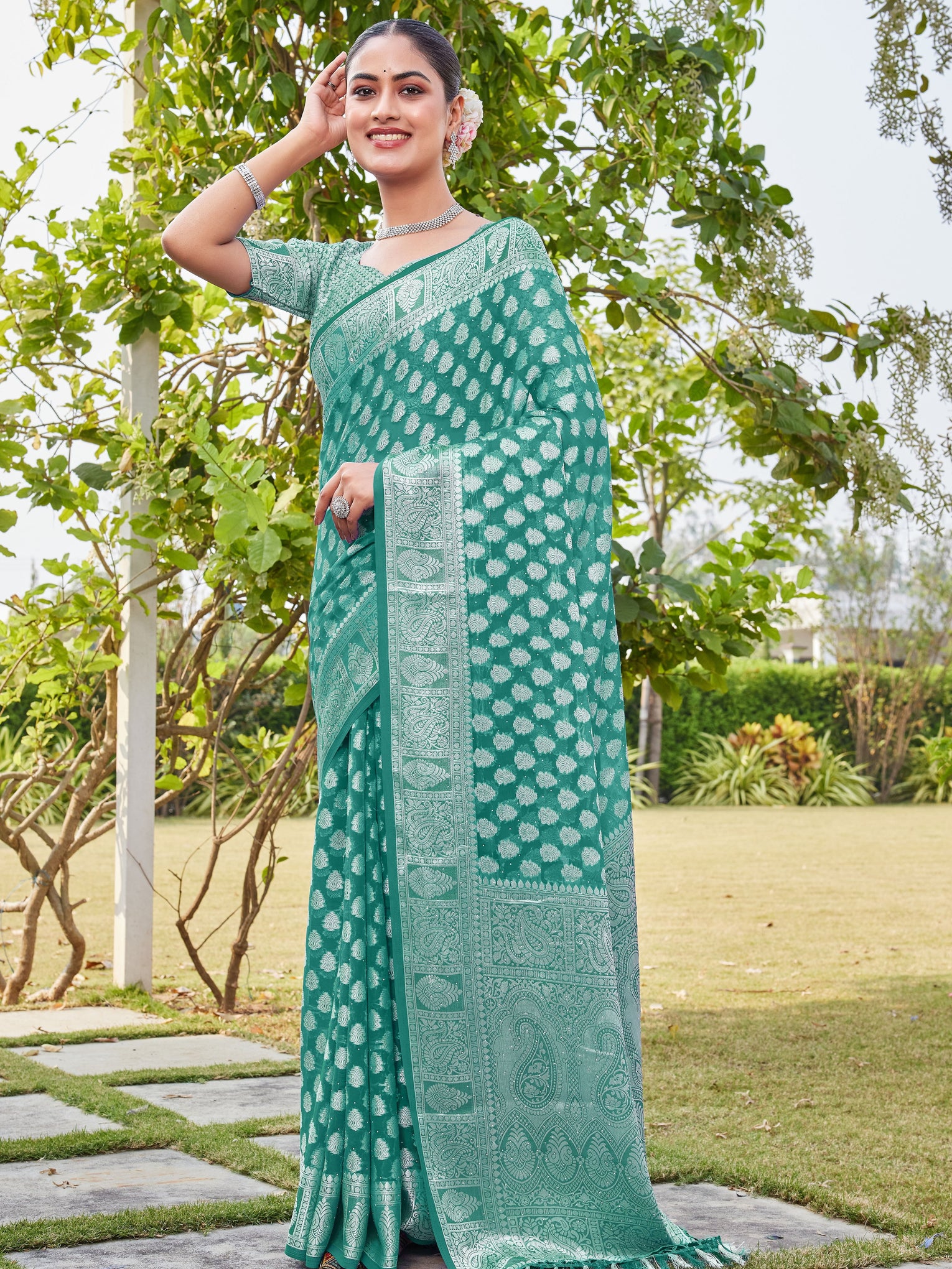 Rama Georgette Saree MAHESH - View 3