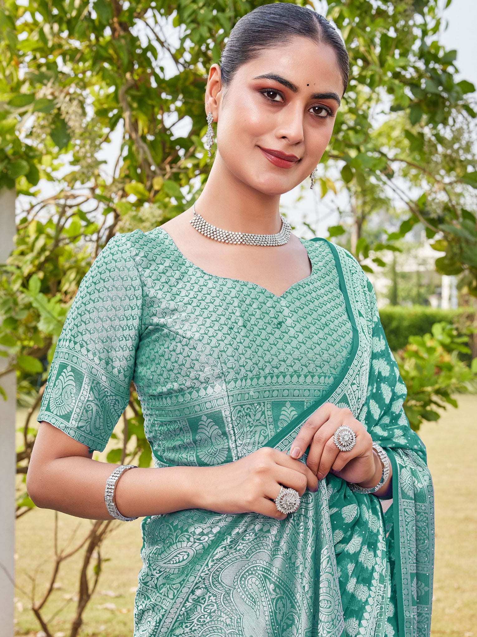 Rama Georgette Saree MAHESH - View 7