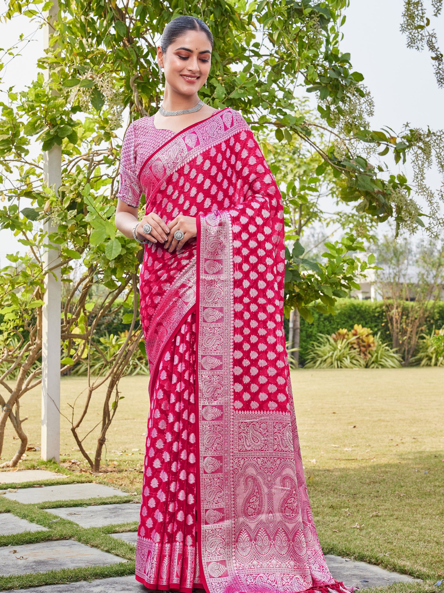 Rani Georgette Saree MAHESH - View 2