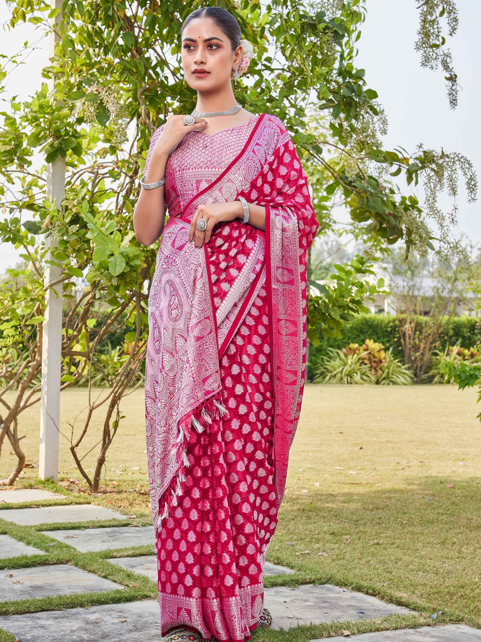 Rani Georgette Saree MAHESH - View 6