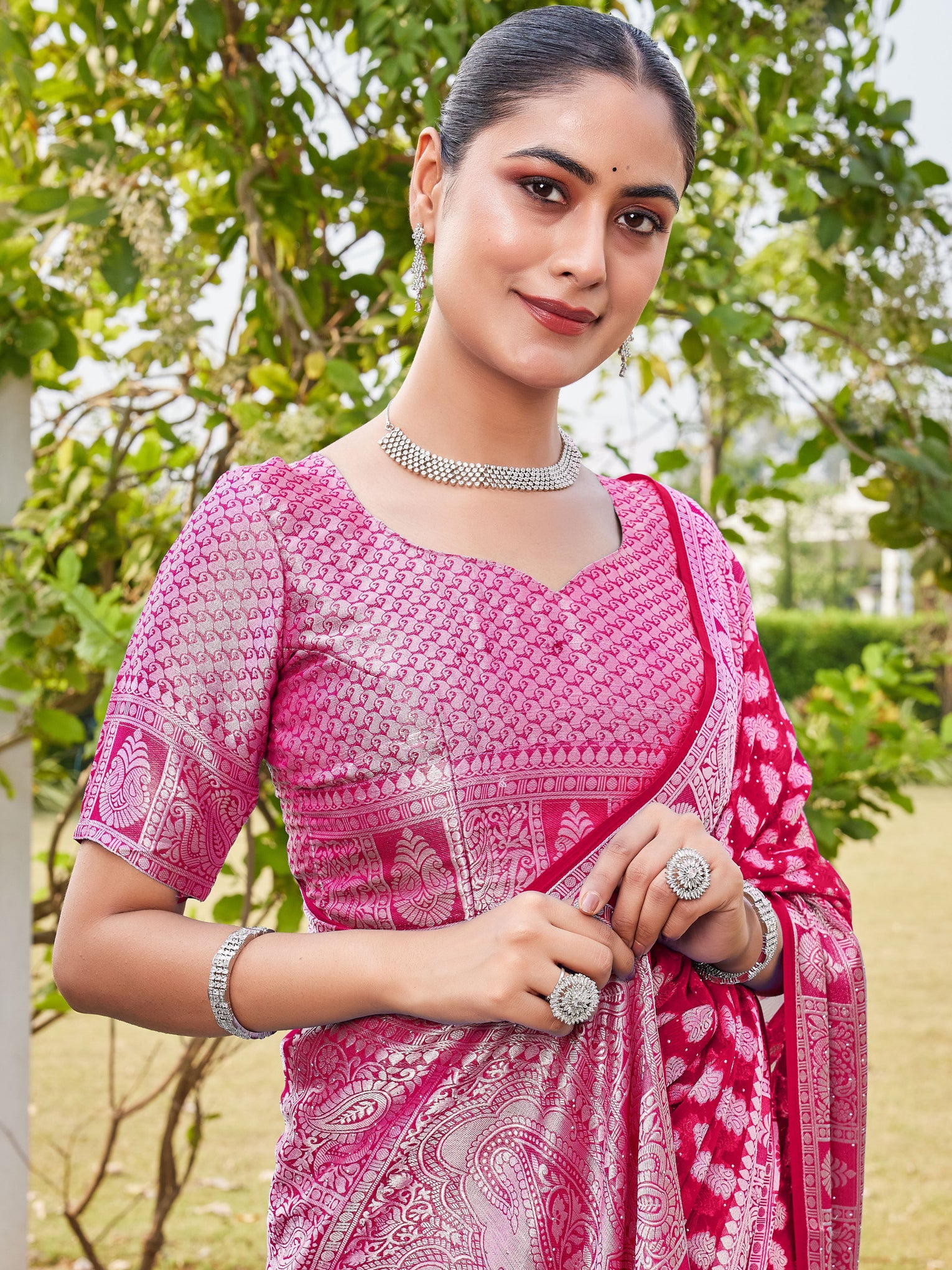 Rani Georgette Saree MAHESH - View 7