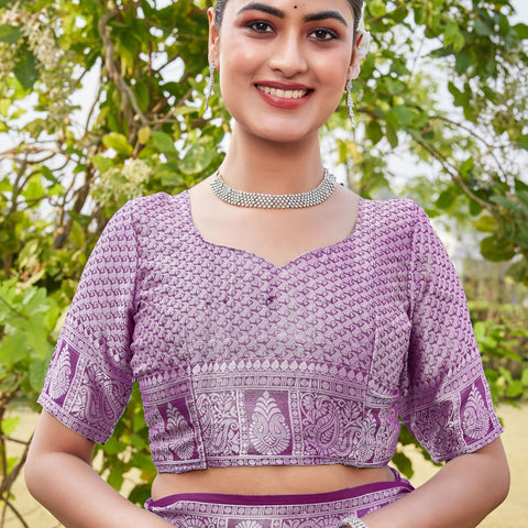 Wine Georgette Saree MAHESH - View 8