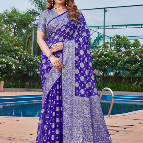 Purple Georgette Saree MAJURA - View 1