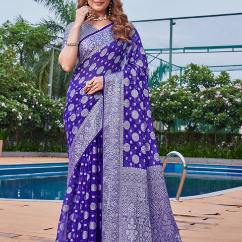 Purple Georgette Saree MAJURA - View 2