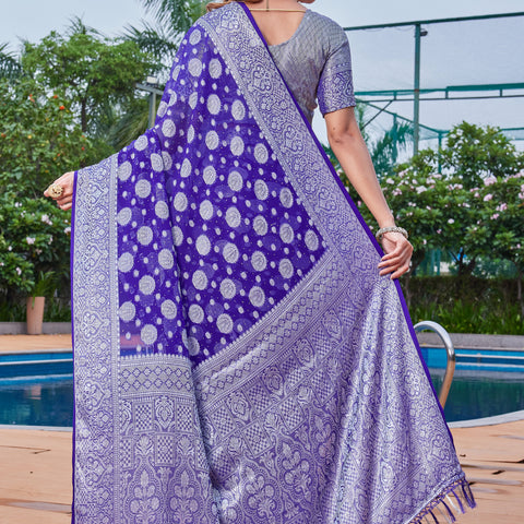 Purple Georgette Saree MAJURA - View 4