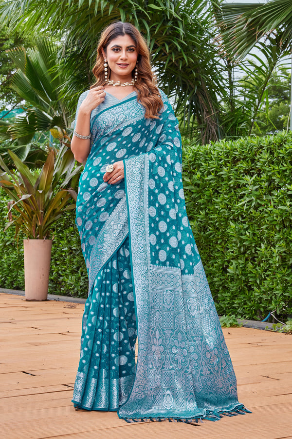 Rama Georgette Saree MAJURA - View 2