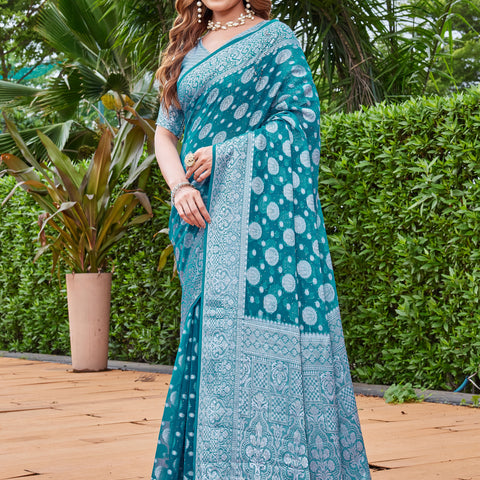 Rama Georgette Saree MAJURA - View 3
